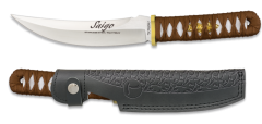 Cuchillo Tokisu Funda Piel Cnc Encordado