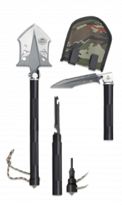 Survival Shovel Albainox Survival Shovel, mango alluminio, 10 diverse funzioni, con copertura in nylon