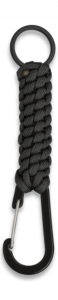 Karabiner mit schwarzer Parakordel und Ring Barbaric