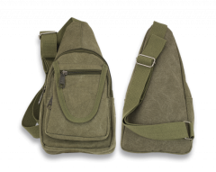 Bandolera Barbaric de algodón en color Verde con cremallera 