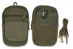 Tasche Canvas Green Barbaric mit Reißverschluss und Schnalle