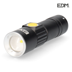 Mini torche avec zoom 1 led 120 lumens 7500k rechargeable avec batterie usb lithium incluse portée 60mts.