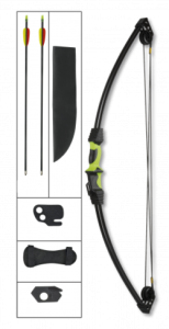 Arc de poulie Albainox Noir - Vert 12 Lbs, Ouverture 24", 75 Fps, Longueur 33", Contient Accessoires, 37311