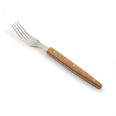 Arcos Série The Origem - Garfo de Mesa - Aço inoxidável 18/10 - Tamanho de 220 mm - Cabo Micarta castanho claro