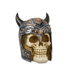 Calavera de Casco Vikingo Tole10 Imperial, material de Resina, tamaño total 14 cm