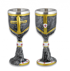 Harz Becher Tole10 Imperial Templer Kettenhemd, Gesamtgröße 20 cm, Aluminium innen