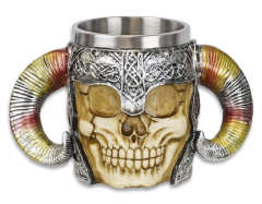 Chope Tête De Mort. Résine. 12 Cm