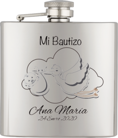 Edelstahl-Kolben. Inhalt: 6 Oz Albainox