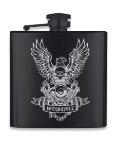 Petaca Negra 6 Oz. Motorcycle