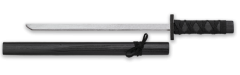 Katana preta com cordas de madeira 52 Cm