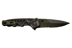 Coltello Extreme Ratio, G.O.I. Tactical non automatico, lama asimmetrica de 4mm, bordo seghettato per tagliare fili, rompi vetro, clip de Titanio reversibile