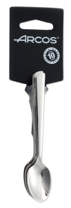 Juego de cucharas de moka Arcos Toscana  574100 monoblock de una pieza de acero inoxidable 18/10, de 6 piezas y hoja  de 11.5 cm en display