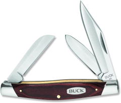 Facas Buck Knives STE-0371BRS Stockman® Utility Knife, Woodgrain com lâmina de aço inoxidável 420HC, 7,5cm com cabo de madeira FRN com férulas de níquel prateado. Clip, spey e sheepsfoot.