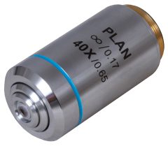 Objetivo plano acromático Levenhuk MED 40x corregido al infinito