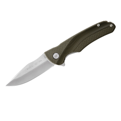 Couteau Buck STE- 0840GRS 840 Sprint Select vert couteau de chasse pliant avec lame de 7,9 cm en acier inoxydable 420HC 58-60 HRC et manche en Nylon rempli de verre vert. Clip de poche