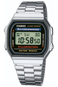 Reloj Casio A168WA-1YES Resina correa color: Metálico Dial LCD Digital Unisex