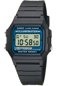 Reloj Deportivo Unisex Casio, Modelo F-105W-1A. Resina correa de color Negro y Dial LCD Digital Unisex. WR 30 mt.