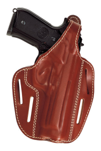 Pochette de ceinture en cuir brun 2 pentes Vega Étui H199