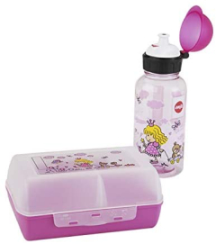 Emsa 518137 - Set botella de agua y fiambrera princesa para niños de Tritan