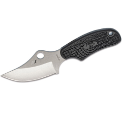 Spyderco STE-FB35PBK Coltello tattico Ark, lama liscia de resistente alla ruggine in acciaio H-1 de 6,5 cm e manico in FRN de colore nero. Compreso fodero in Boltaron (plastica) con catena in acciaio de per il collo.
