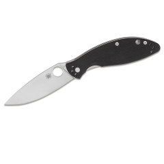 Spyderco STE-C252GP Faca dobrável Astute lâmina lisa de zero 8Cr13MoV de 7,7 cm Drop Point de acabamento acetinado e alça de G-10 de cor preta . Inclui clip de bolso ambidestro