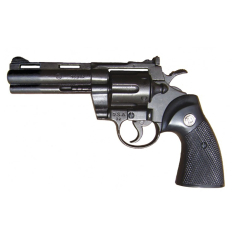 Réplica  de revólver Python 4" o Magnum de combate de los Estados Unidos en 1955, fabricado en metal y cachas de plástico, con mecanismo simulador de carga y disparo y tambor giratorio, con cañón ciego, no funciona, para decoración