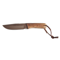 Coltello da caccia Muela Bison BISON-9.OL, cache in legno d'ulivo, pezzo unico, dimensione totale 18 cm + carta regalo multiuso