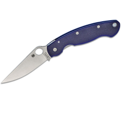 Spyderco STE-C36GPDBL Military Tactical Knife, 10 cm lang CPM-S110V Satinierte Klinge aus rostfreiem Stahl und Griff aus blauem/violettem G10. Inklusive Clip für Rechtshänder und Lanyard-Loch.