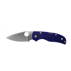 Spyderco STE-C41GPDBL5 Native 5 Faca dobrável, lâmina lisa de aço CPM-S110V de 7,6 cm de acabamento acetinado, cabo G-10 azul escuro. Inclui clip ambidextro de 4 posições