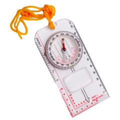 Brújula de Aceite para mapa con lupa y regla para medición, en caja de presentación