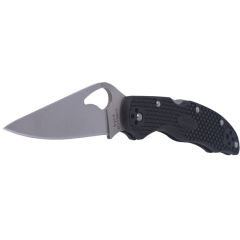 Spyderco STE-BY01PBK2 Couteau de Survival Byrd Harrier 2 avec lame lisse de Steel 8Cr13MoV de 8,6 cm de long, avec manche FRN de de couleur noire. Comprend un clip ambidextre et un trou pour la lanière.