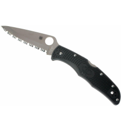 Spyderco STE-C10SBK Couteau de poche Endura 4 avec SpyderEdge Lame de 9,7 cm en acier inoxydable VG-10 avec manche FRN noir Clip de poche ambidextre réversible