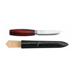 Morakniv STE-13604 Couteau de poche classique numéro 2 avec lame de à haute teneur en carbone, de 10.5 cm de de long, manche de en bois et étui de en polymère de couleur noir pour ambidextre