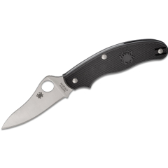Spyderco STE-C94PBK3 Canivete STE-C94PBK3 Canivete UK Canivete CTS BD1,N de 7,6 cm de comprimento Lâmina de ponta de gota de aço lisa com cabos FRN pretos. Clipe de bolso ambidextro