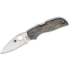 Couteau de chasse Spyderco STE-C152RNP Chaparral Raffir Noble avec lame lisse en acier inoxydable CTS XHP Drop Point de 7,1 cm de long et manche Raffir Noble. Comprend un clip de poche pliable