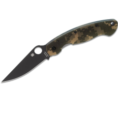 Spyderco STE-C36GPCMOBK Military Camo Tactical Knife 10,2 cm Lame noire lisse en acier CPM-S30V, manche en G-10 couleur camo digital. Comprend un clip en acier inoxydable