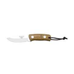 Cuchillo Bushcraft Joker "Rabbit" CB76, hoja Inox MOVA de 8,5 cm, 130 gramos, cachas de madera bocote, herramienta de pesca, caza, camping y senderismo