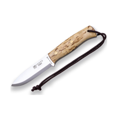 Cuchillo de caza deportivo Joker "Ember Scandi"  CL122-P, con funda piel con pedernal incluído, hoja de 10,5 cms, Herramienta de pesca, caza, camping y senderismo