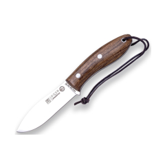 Cuchillo de caza "Canadiense" Joker CN114-P, mango Nogal, con funda piel, hoja de 10,5 cms, incluye pedernal, Herramienta de pesca, caza, camping y senderismo