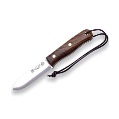 Coltello da caccia Joker "S Trapper" CN124, mango noce, lama da 10 cm in acciaio Sandvik 14C28N, fodero in pelle marrone, utensile per la pesca, la caccia, il campeggio e l'escursionismo