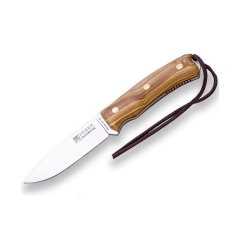 Jagdsportmesser Joker "Bushcrafter" CO120, braune Lederscheide, 10,5 cm Klinge, mango Olivenbaum, Angel-, Jagd-, Camping- und Trekkingwerkzeug