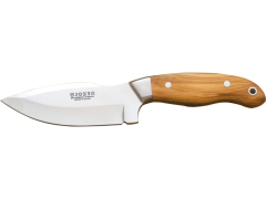 Skinner coltello con cache in legno d'ulivo e lama in acciaio inox 11 cm, totale 22,5 cm, con fodera in pelle, Joker Zebra CO39 + carta regalo multiuso