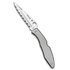 Spyderco STE-C07S Tactical Police Knife 10,4 cm lang SpyderEdge VG-10 Stahl VG-10 Klinge, mit Edelstahlgriff, mit Clip 