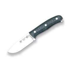 Faca Ursus Joker CV116-P mango Verde lona Micarta com aço inoxidável 1,4116 (MoVa) 225 gramas 10 cm lâmina de aço, inclui bainha de couro com Flint + cartão multiuso