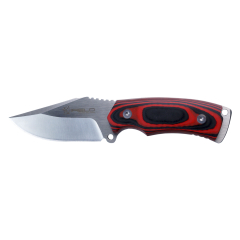 Cuchillo deportivo iField EL29070 con mango de micarta roja y hoja de acero 440C, 58-60 HRC de dureza, herramienta de camping para pesca, caza, actividad deportiva