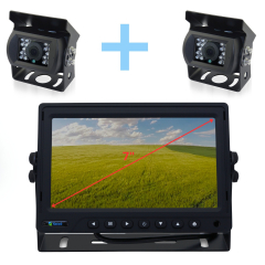 Set de cámara marcha atrás y monitor AHD de 7" + 2 cámaras 1080P de visión trasera para aparcar Yatek
