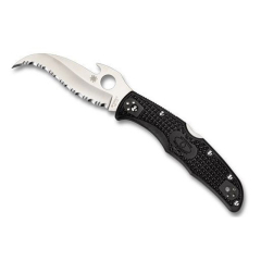 Faca de caça Spyderco STE-C12SBK2W Matriarch 2, lâmina emerson SpyderEdge com 9,1 cm de comprimento em aço VG-10 com cabo preto FRN. Inclui clip de 4 posições ambidestras 