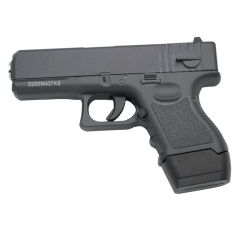 Pistola Galaxy G16 Negra - Pistola Muelle Calibre 6 mm Aleación metal y zinc - Energía 0.29 Julios - Velocidad de disparo 69.8m/s - 228 FPS. Ref:G16N