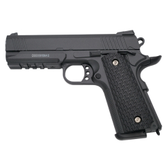 Pistolet Galaxy G25 Type Colt 1911 Warrior - Noir - Pistolet à ressort de 6mm - Alliage de zinc métallique - Energie 0,29 Joules - Vitesse de tir 77m/s - 253 FPS. Ref:G25