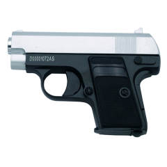 Pistola Galaxy G9 Bicolor - Tipo Colt 25 -Pistola Muelle Calibre 6 mm Aleación metal y zinc - Energía 0.17 Julios - Velocidad de disparo 54 m/s - 176 FPS. Ref:G9BC
